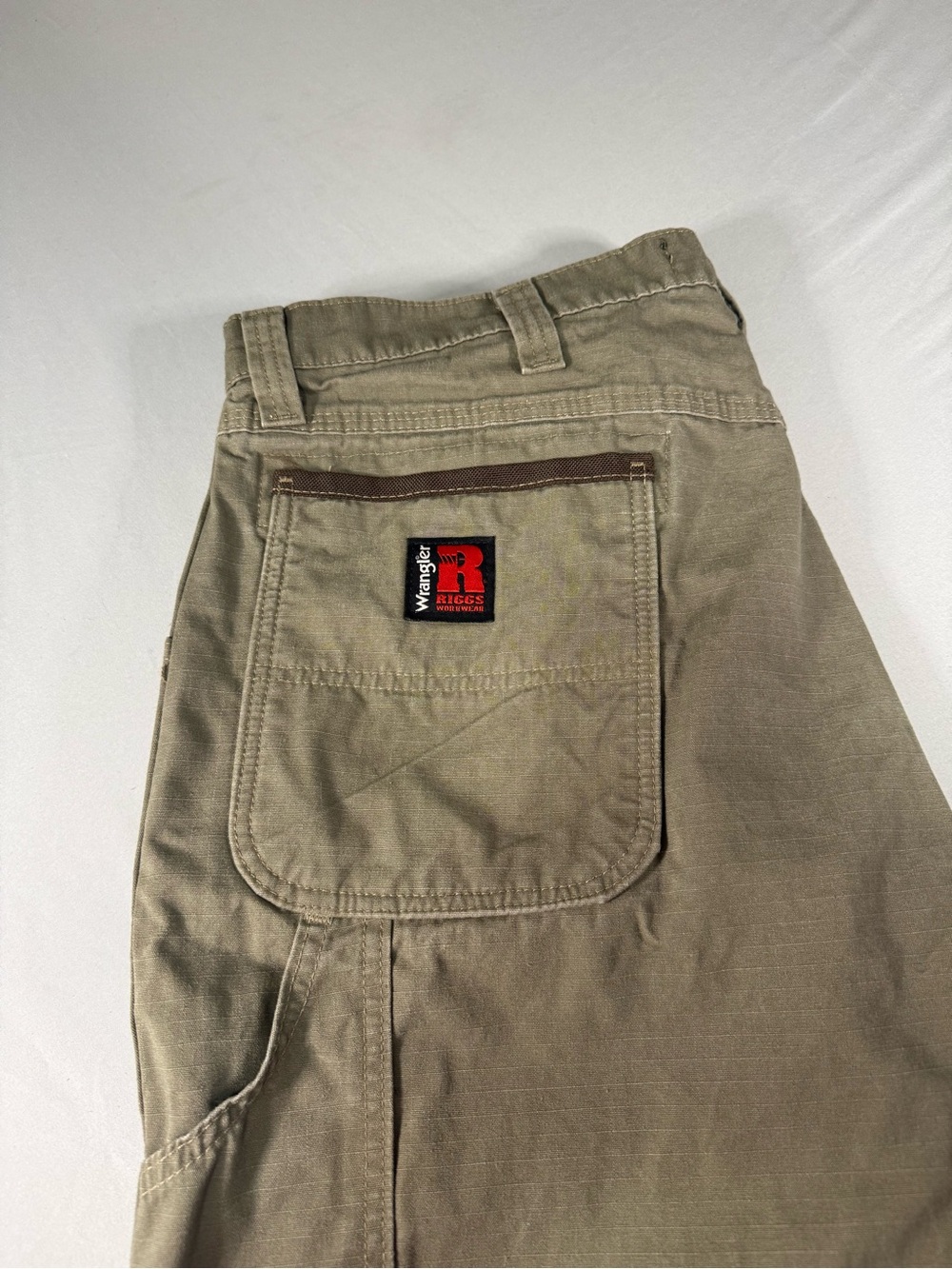 Wrangler Riggs Workwear Carpenter Pants 38x32 Ripstop Utility Work Tan - Picture 12 of 13
